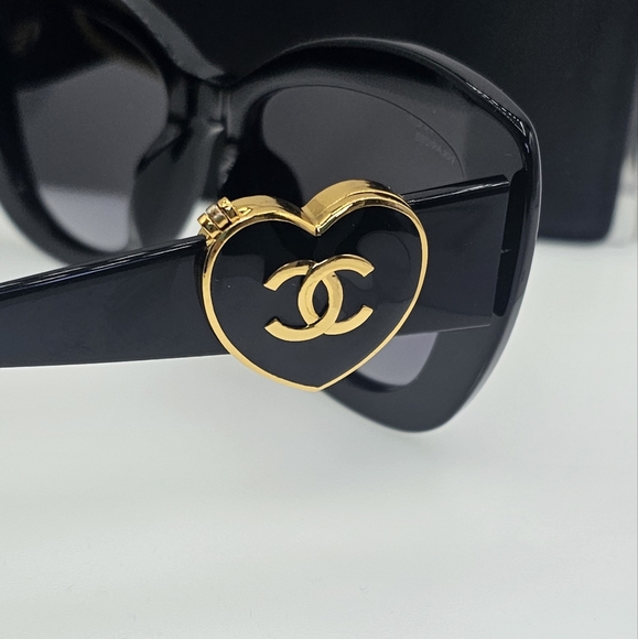 CHANEL 5517A 622 S8 BLACK SUNGLASSES HIDDEN MIRROR Polarized - Picture 3 of 16